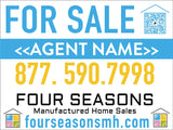 Four Seasons Coroplast Sign - For Sale Agent Name - English / Spanish