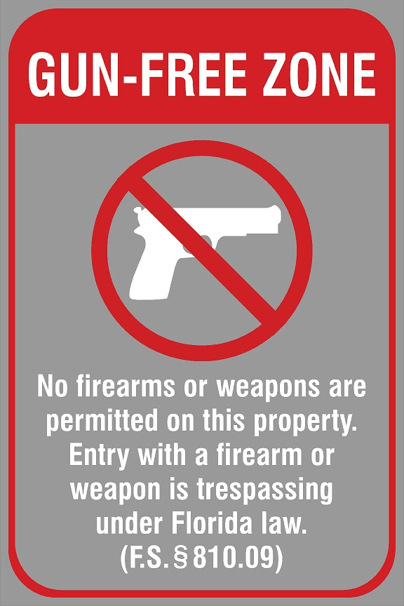 Gun Free Zone Static Cling