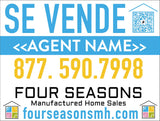 Four Seasons Coroplast Sign - For Sale Agent Name - English / Spanish