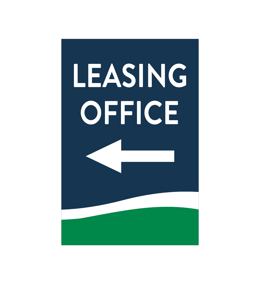 Leasing Office Left Arrow Sign – Lakeshore Management