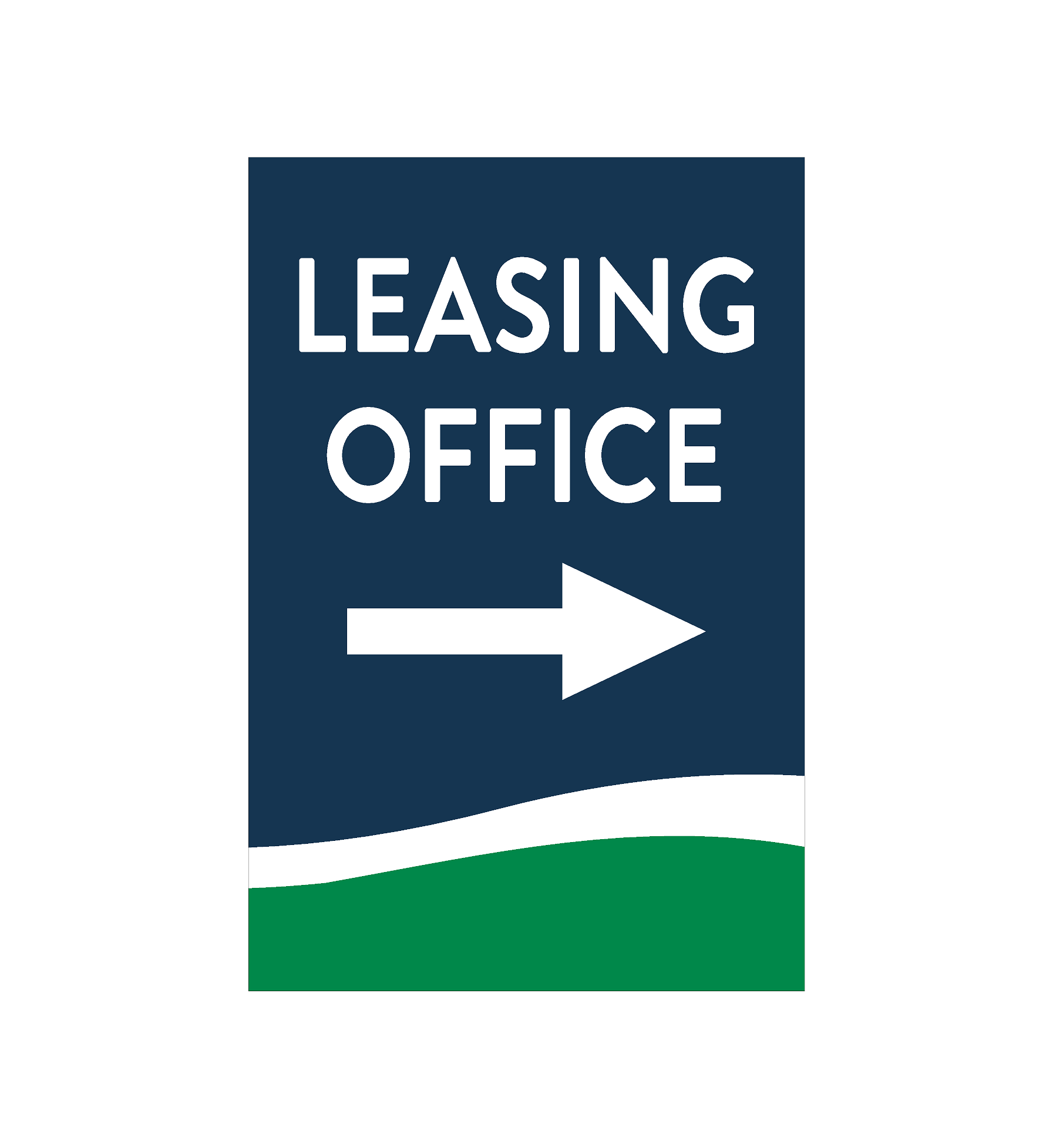 Leasing Office Right Arrow Sign – Lakeshore Management