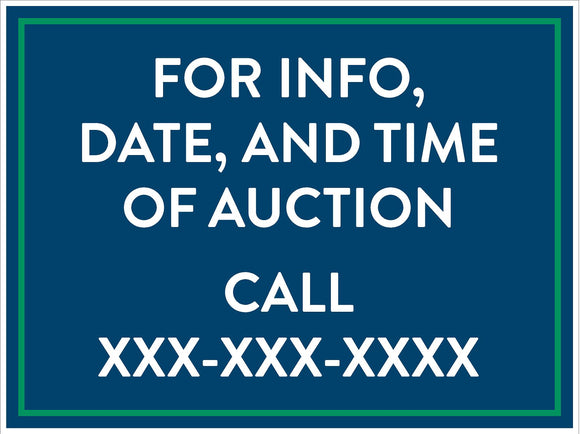 Coroplast Sign - Auction Information