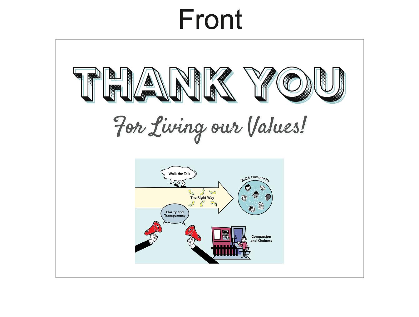 Company Values Card Example Values Thank You Cards - Employees (25 cards) – Lakeshore Management