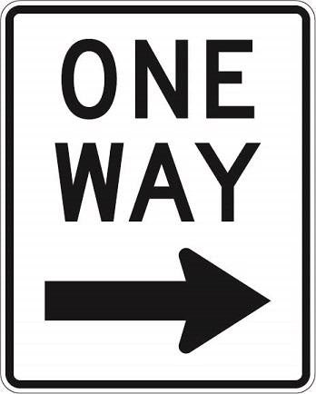 One Way Sign - Right Arrow